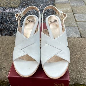 Sofft womens cork wedge heel size 7